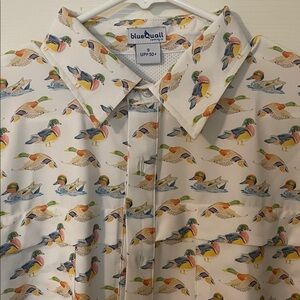 Blue Quail Short Sleeve Duck Print Shirt- Small